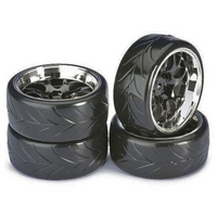 Absima 1/10 Wheel Set Drift LP Comb Profile A Black Chrome AB2510040