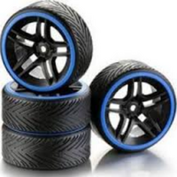 Absima Wheel 1/10 Set Drift 9- Spoke Profile B Rim Black/Blue