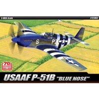 Academy 1/48 USAAF P-51B Blue Nose Normandy Invasion 1944 12303 Plastic Model Kit