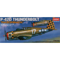 Academy 1/72 P-47D "Razor-Back" Thunderbolt Plastic Model Kit [12492]