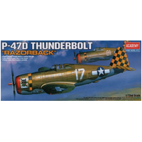 Academy 1/72 P-47D "Razor-Back" Thunderbolt Plastic Model Kit [12492]