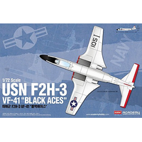 Academy 1/72 USN F2H-3 VF-41 "Black Aces" Banshee Plastic Model Kit [12548]