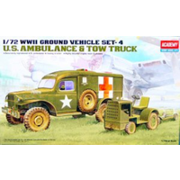 Academy 1/72 US Ambulance & Tractor Plastic Model Kit [13403]