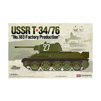Academy 1/35 USSR T-34/76 No.183 Factory Production" Plastic Model Kit [13505]