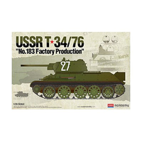 Academy 1/35 USSR T-34/76 No.183 Factory Production" Plastic Model Kit [13505]