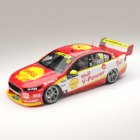 Authentic Collectables 1/18 Shell V-Power Racing Team #12 Ford FGX Falcon Supercar - 2017 Sandown 500 Retro Round  Diecast Car