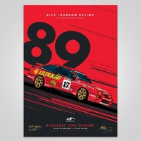 Authentic Collectables Dick Johnson Racing Ford Sierra RS500 1989 Bathurst 1000 Winner - Red Limited Edition Signed Print