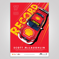 Authentic Collectables Record Breaker: Scott McLaughlin Most Championship Race Wins In A Season Print - Red Limited Edition