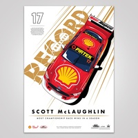 Authentic Collectables Record Breaker: Scott McLaughlin Most Championship Race Wins In A Season Print - Metallic Gold Limited Edition