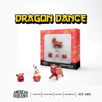 American Diorama 1/64 Figure Set: Dragon Dance (Red)