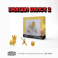 American Diorama 1/64 Dragon Dance (Yellow) Figure Set
