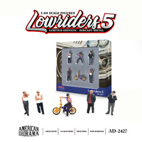 American Diorama 1/64 Lowriders 5 (Featuring Lowrider culture with 5 figures & 1 bicycle) Figure Set