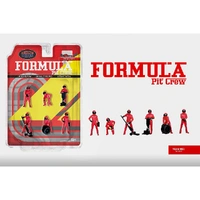 American Diorama 1/64 Formula Pit Crew Team Red Figure Set