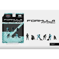 American Diorama 1/64 Formula Pit Crew Team Black Figure Set