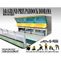 American Diorama 1/64 Grand Prix Paddock Diorama Team Orange Diecast Model Accessory