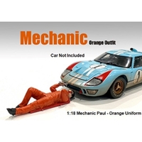American Diorama 1/18 Paul Mechanic Figure Orange Uniform Accessory (car not included)