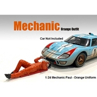 American Diorama 1/24 Paul Mechanic Figure Orange Uniform Accessory (car not included)