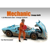 American Diorama 1/24 Dan Mechanic Figure Orange Uniform Accessory (car not included)