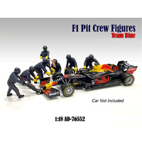 American Diorama 1/18 Blue Red Bull  F1 Pit Crew 7pcs Set (Car not included)