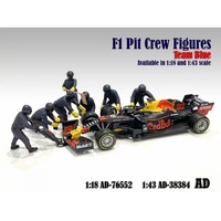 American Diorama 1/18 Blue Red Bull  F1 Pit Crew 7pcs Set (Car not included)