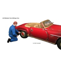 American Diorama 1/24 Tony Inflating A Tyre Mechanic Figure Accessory