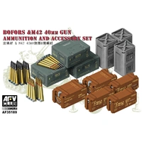 AFV Club 1/35 Bofors & M42 40mm Gun Ammunition And Accessory Set Plastic Model Kit [AF35189]