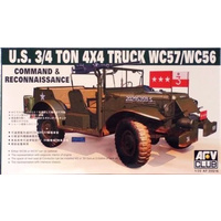 AFV Club 1/35 Wc57 3/4T Weapons Command Car Plastic Model Kit AF35S16