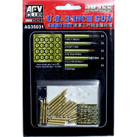 AFV Club 1/35 U.S. 3 Inch Gun Ammo Set (Brass) Plastic Model Kit AG35031