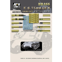 AFV Club 1/35 U.S. 75mm Gun Ammo Set (Brass) Plastic Model Kit AG35033
