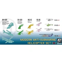 AFV Club 1/700 Modern Anti-submarine Helicopter Set 2 (MH-60R & OH-58D & MQ-8B/C) Plastic Model Kit