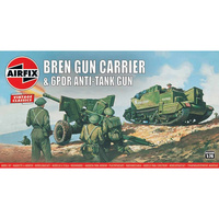 Airfix 1/76 Bren Gun Carrier & 6 pdr AT Gun Plastic Model Kit 