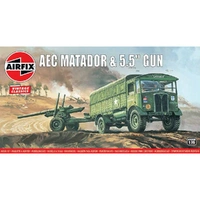 Airfix 1/76 AEC Matador & 5.5" Gun Plastic Model Kit 