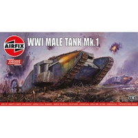 Airfix 1/76 WWI "Male" Tank Mk.I Plastic Model Kit 