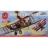 Airfix 1/72 Fokker DR.1 & Bristol F.2B Dogfight Double Plastic Model Kit