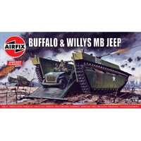 Airfix 1/72 Buffalo & Willys MB Jeep Plastic Model Kit 02302V