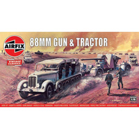 Airfix 1/76 88mm Gun & Tractor Plastic Model Kit 