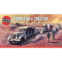 Airfix 1/76 88mm Gun & Tractor Plastic Model Kit 
