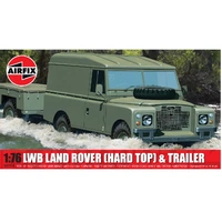 Airfix 1/76 LWB Land Rover (Hard Top) & Trailer Plastic Model Kit