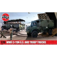 Airfix 1/76 WWII 3-Ton G.S. and Troop Trucks Plastic Model Kit