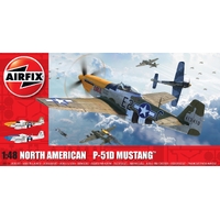 Airfix 1/48 North American P51-D Mustang (Filletless Tails) Plastic Model Kit 05138