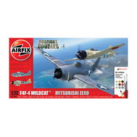Airfix 1/72 Grumman F-4F4 Wildcat & Mitsubishi Zero Dogfight Double Plastic Model Kit 50184