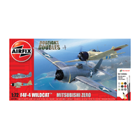Airfix 1/72 Grumman F-4F4 Wildcat & Mitsubishi Zero Dogfight Double Plastic Model Kit 50184