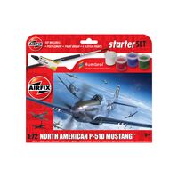 Airfix 1/72 Starter Set - North American P-51D Mustang Plastic Model Kit