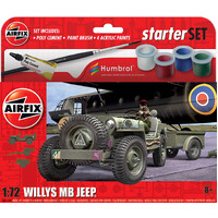 Airfix 1/72 Starter Set Willy MB Jeep Plastic Model Kit 55117