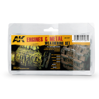 AK Interactive Weathering: Engines And Metal Weathering Enamel Paint Set [AK087]