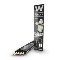 AK Interactive Weathering: Black And White Watercolour Pencil Set [AK10039]
