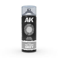 AK Interactive Fine Primer Grey - Spray Paint 400ml (Includes 2 nozzles) [AK1010]