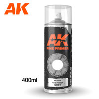 AK Interactive Fine Primer Grey - Spray Paint 400ml (Includes 2 nozzles) [AK1010]