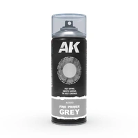 AK Interactive Fine Primer Grey - Spray Paint 400ml (Includes 2 nozzles)