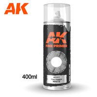 AK Interactive Fine Primer White - Spray Paint 400ml (Includes 2 nozzles) [AK1011]
